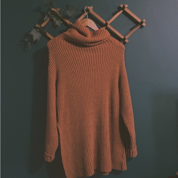 Free People | Burnt Rustic Orange Oversized Knit Eleven Sweater - Picture 3 of 9